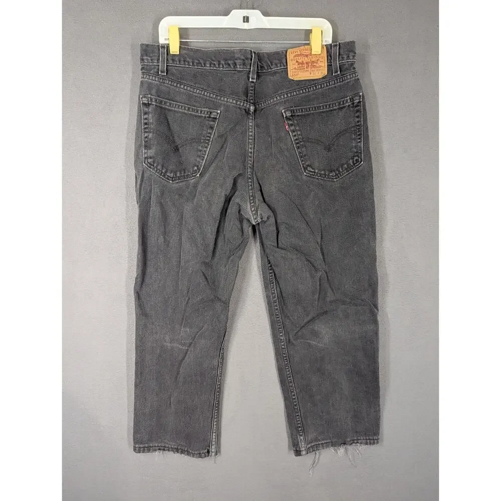 2002 Levi's 550 Relaxed Black Denim Jeans 34